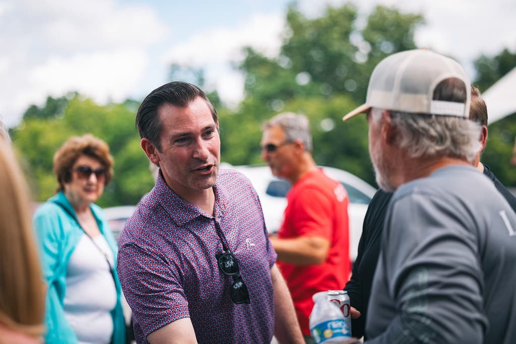 Matt Van Epps talking with Tennessee voters at a campaign event